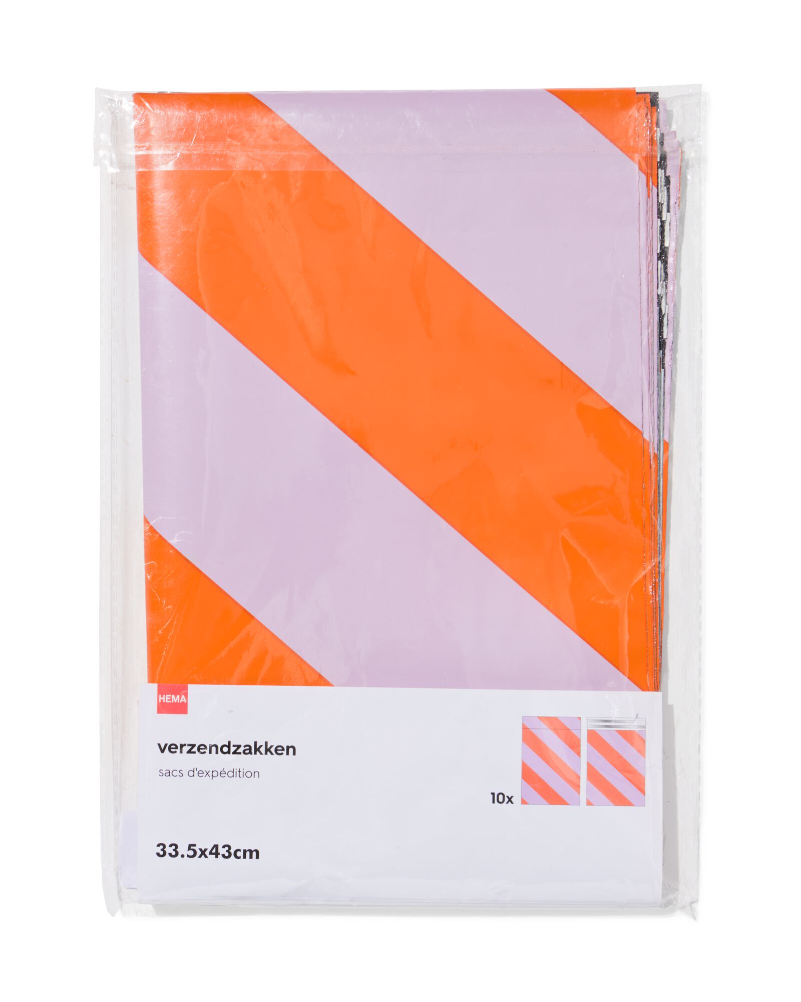 verzendzakken 33.5x43cm strepen - 10 stuks - 14100152 - HEMA