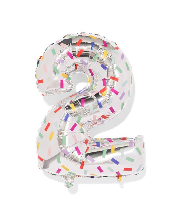 ballon aluminium chiffre 2 60cm confetti - 14260059 - HEMA