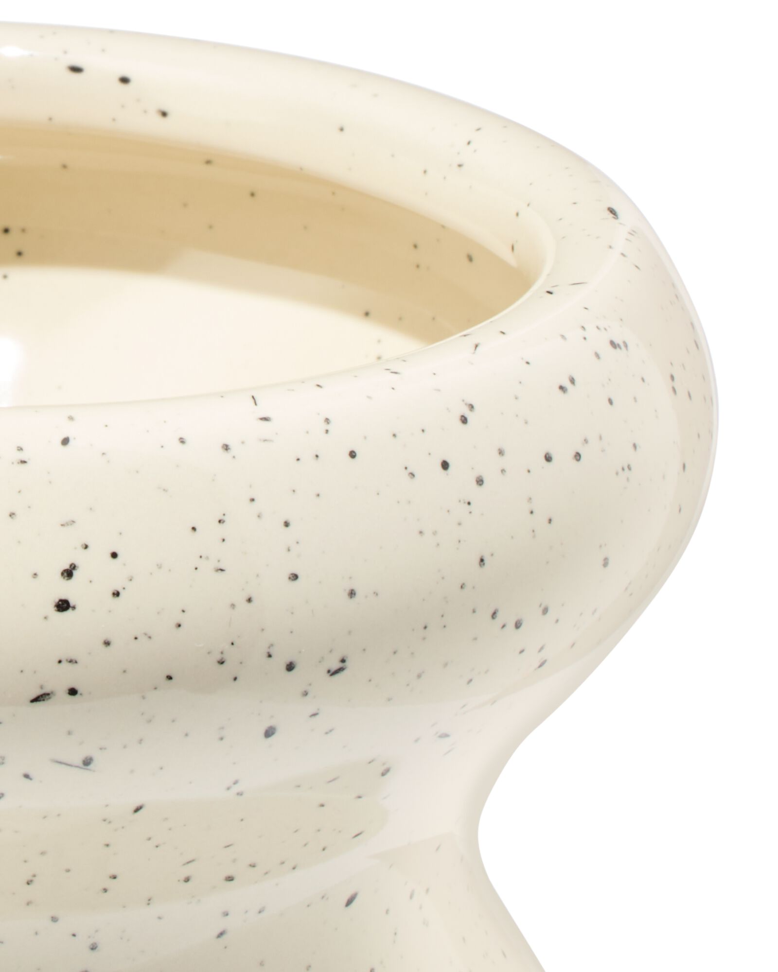 Blumentopf ⌀ 13 x 9 cm, Keramik Klecks gesprenkelt wei&szlig; - 13326029 - HEMA