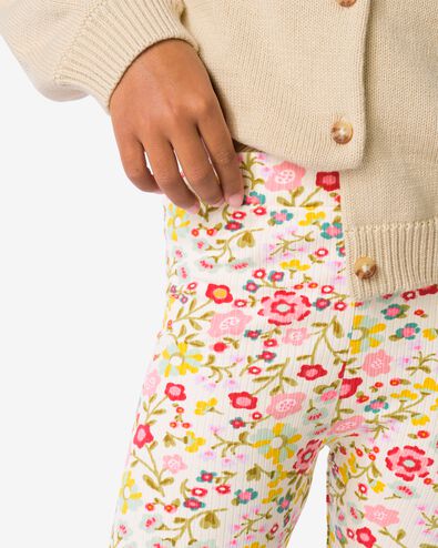kinderleggings rib bloemen - 2 stuks paars paars - 30829604PURPLE - HEMA