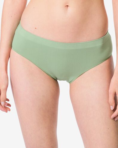culotte hipster femme sans coutures microfibre avec dentelle vert vert - 19603035GREEN - HEMA