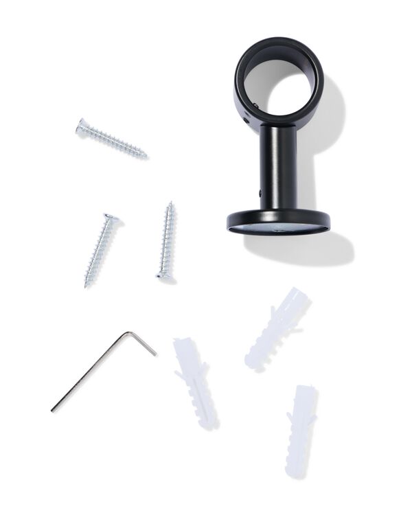 plafondsteun 6cm voor roede 29mm zwart - 7502026 - HEMA