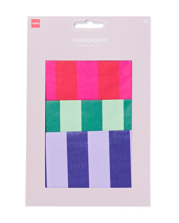 papier de soie &agrave; rayures - 3 pi&egrave;ces - 14700561 - HEMA