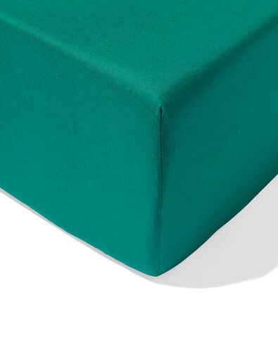 drap-housse 90x220cm coton doux vert fonc&eacute;  - 5160025 - HEMA