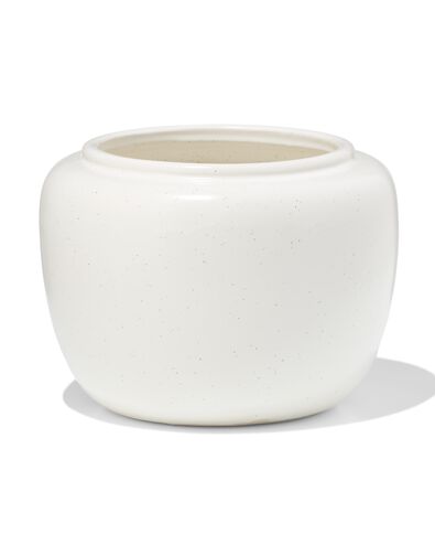 pot de fleurs ⌀12,2x13,5 cm c&eacute;ramique mouchet&eacute; cr&egrave;me - 13325015 - HEMA