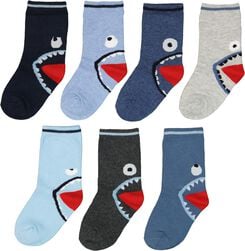 7er-Pack Kinder-Socken, Gesichter blau blau - 1000022662 - HEMA