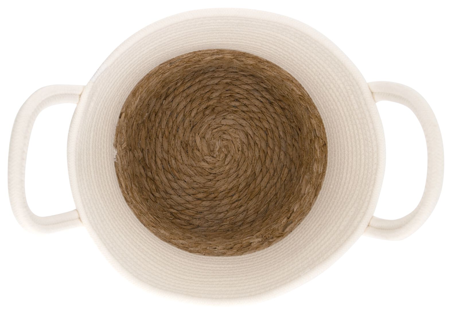 mand Ø28x28 naturel/wit - 39812460 - HEMA