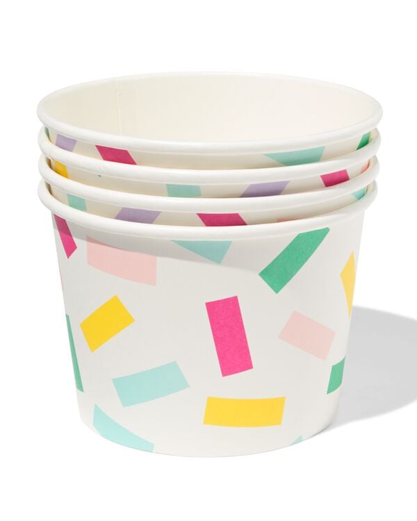 Schalen 450 ml, Papier, Konfetti &ndash; 4 St&uuml;ck - 14250300 - HEMA