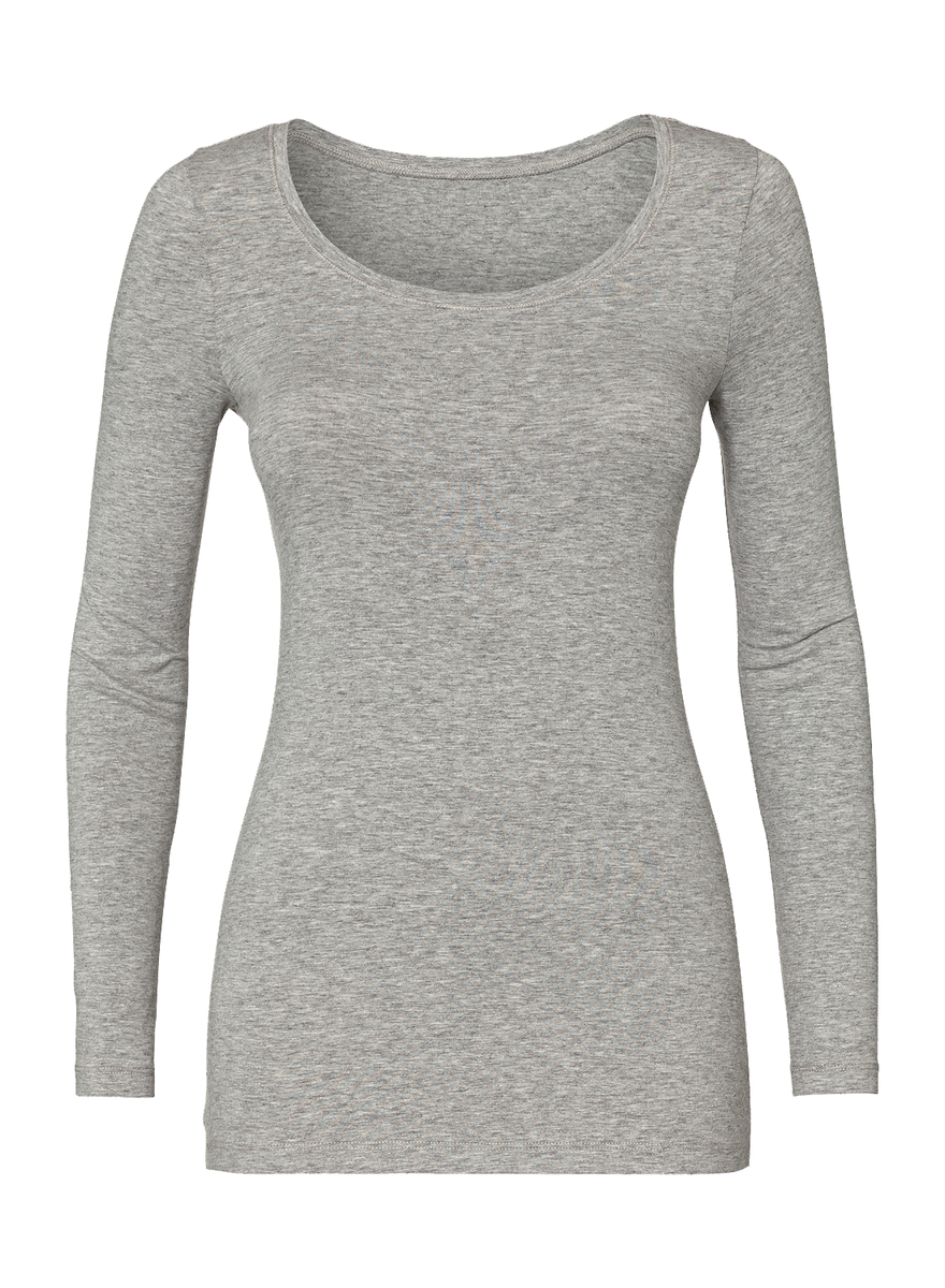 t-shirt femme classique gris clair - 1000005480 - HEMA