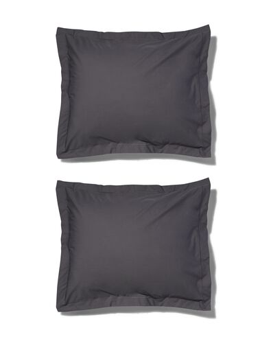 taies d'oreiller percal 60x70 gris fonc&eacute; - 2 pcs. - 5180042 - HEMA