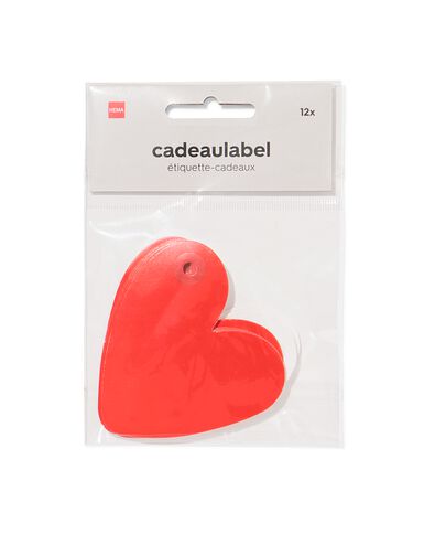 &eacute;tiquettes cadeaux coeur - 12 pi&egrave;ces - 14793302 - HEMA