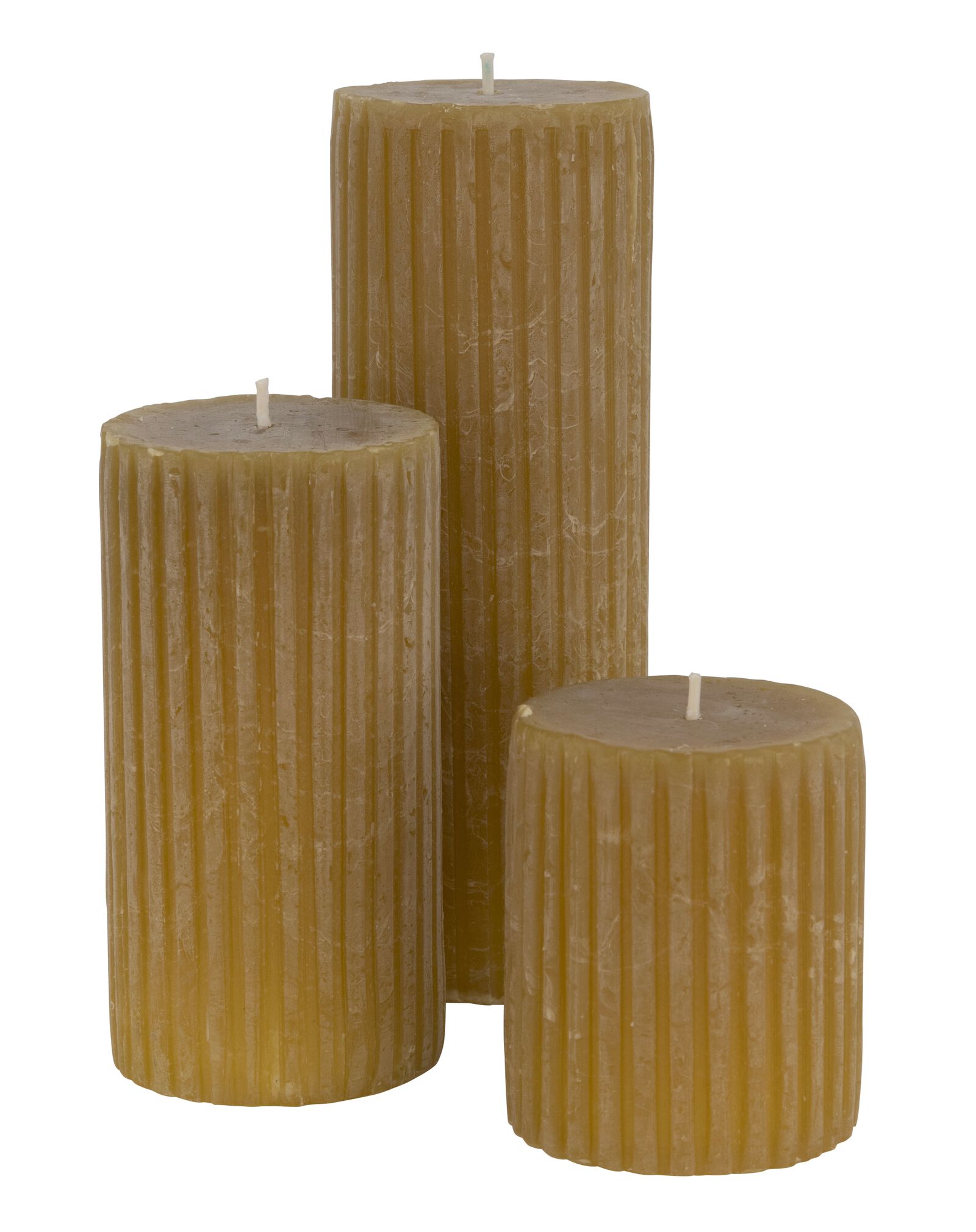 bougie rustique en relief olijf - 1000029579 - HEMA
