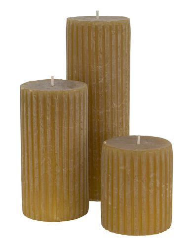 bougie rustique en relief olijf - 1000029579 - HEMA