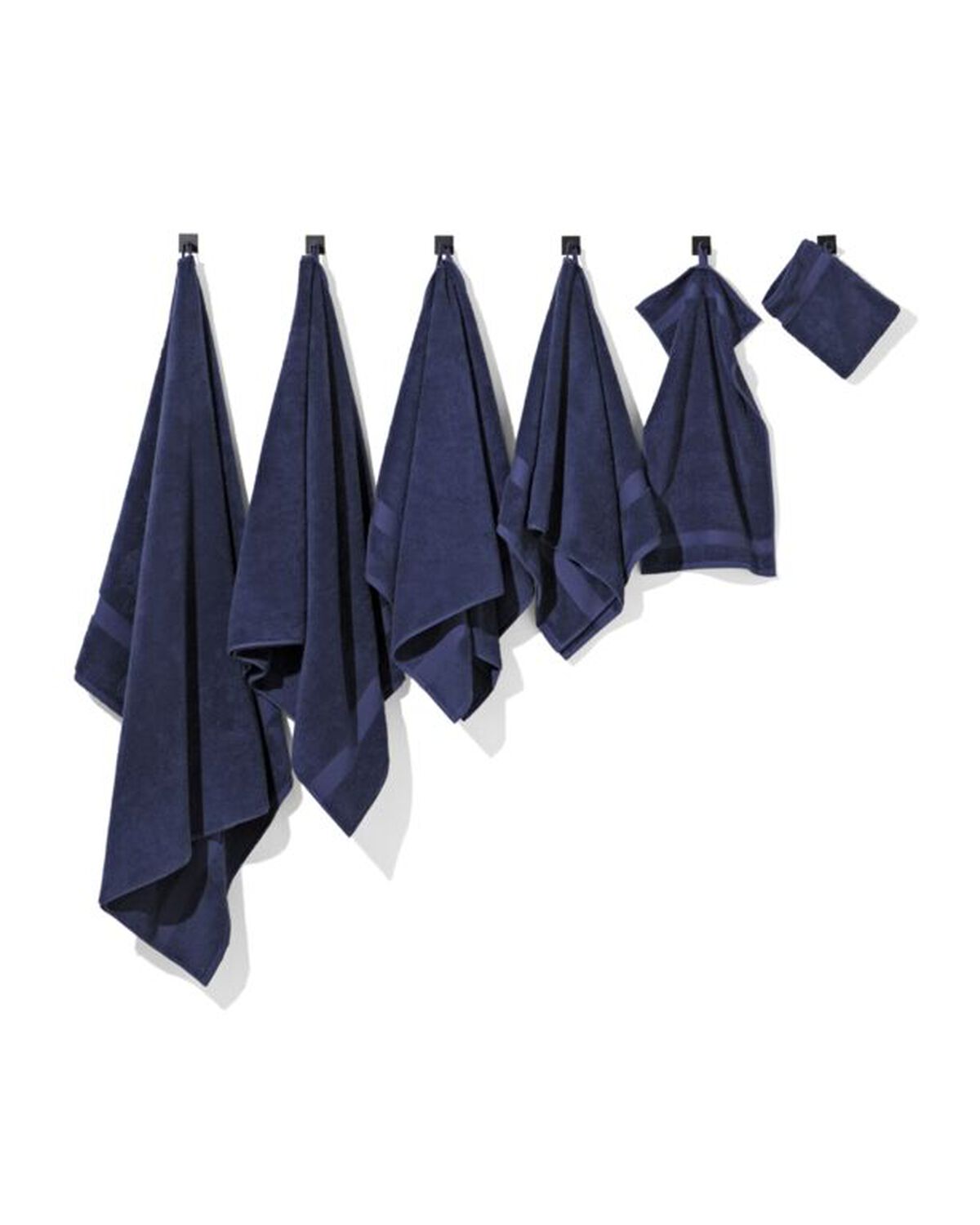 zware kwaliteit handdoeken nachtblauw - 200837 - HEMA