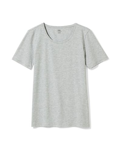 t-shirt femme slim fit col rond gris clair gris clair - 36300380LIGHTGREY - HEMA