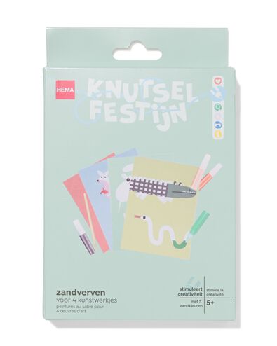 cartes peinture &agrave; grain fantaisie - 4 pi&egrave;ces - 15900513 - HEMA