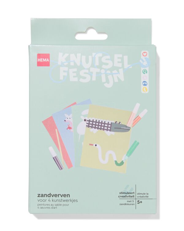 cartes peinture &agrave; grain fantaisie - 4 pi&egrave;ces - 15900513 - HEMA
