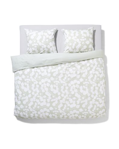 housse de couette 200x200/220cm en coton doux &agrave; motif feuilles vertes - 5790201 - HEMA
