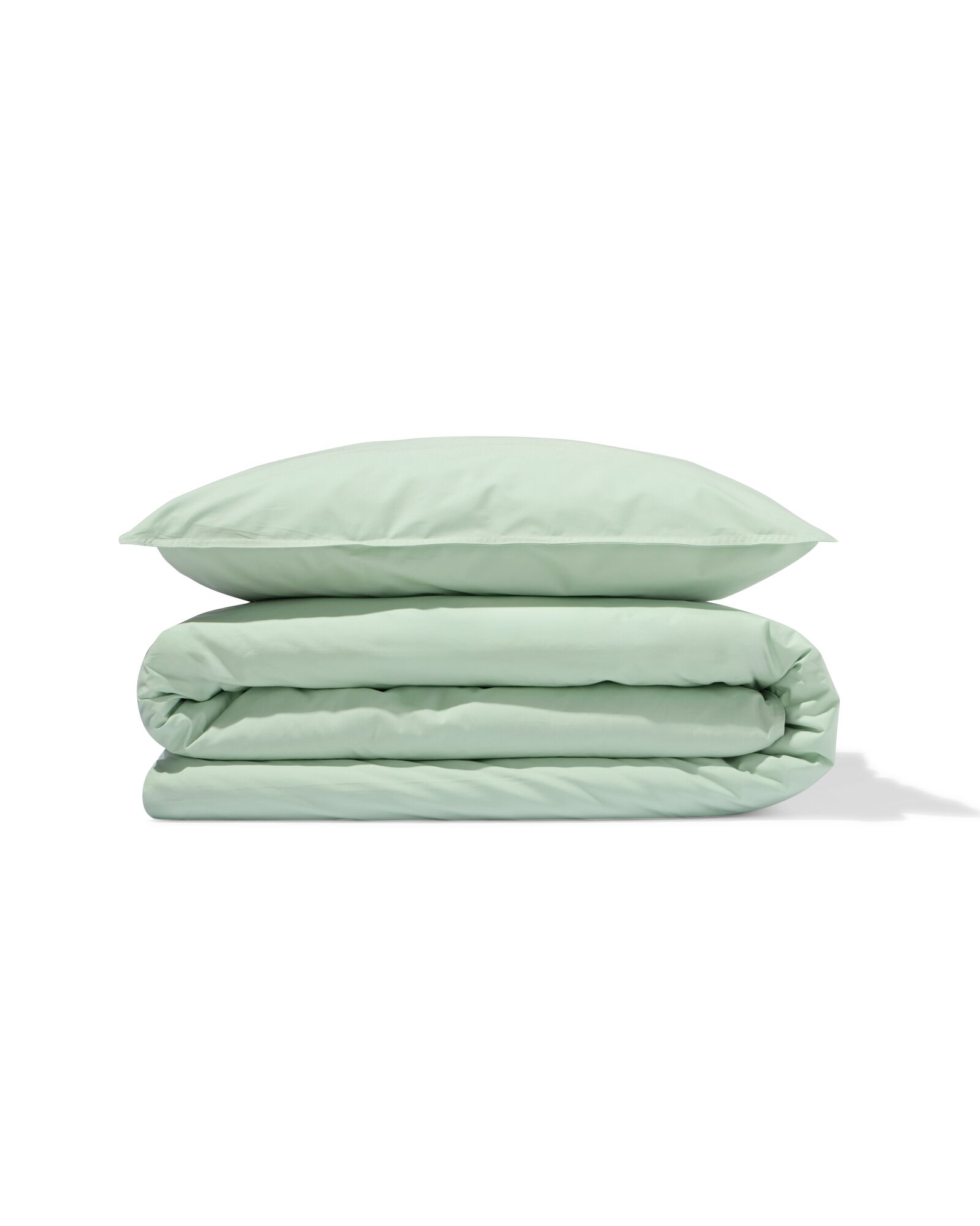 dekbedovertrek 140x200/220cm percal lichtgroen  - 5750161 - HEMA