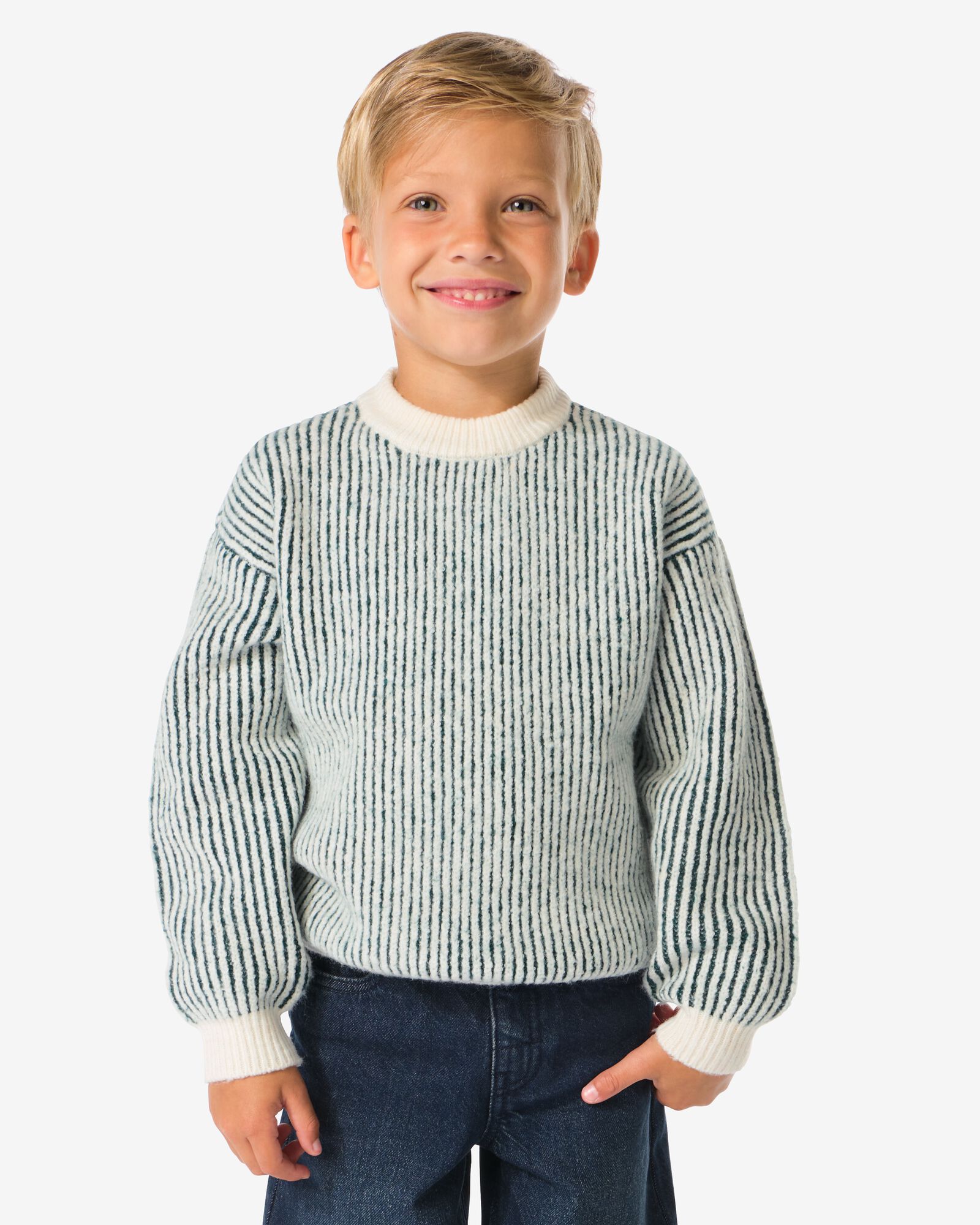 kindertrui rib strepen groen - 30702703GREEN - HEMA