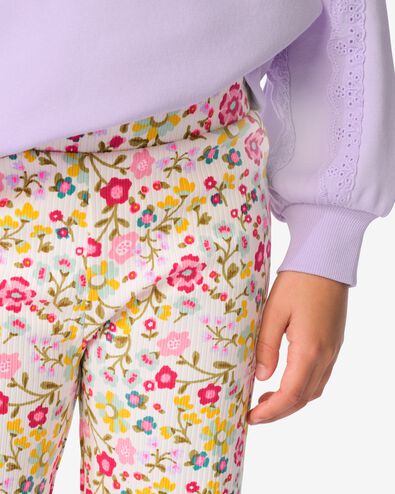 Ausgestellte Kinderleggings mit Blumen ecru 98/104 - 30842146 - HEMA