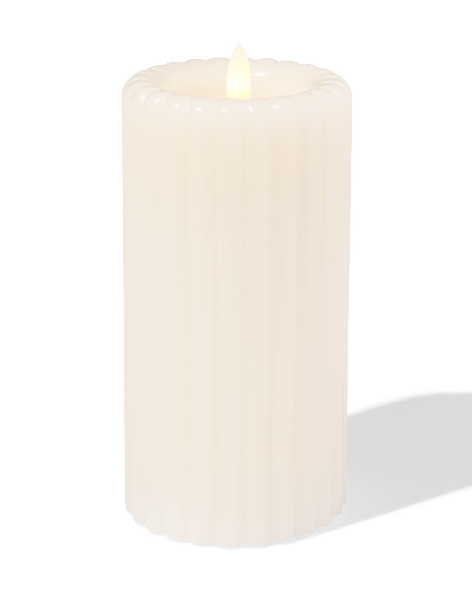 kaars LED ribbel ivoor  - 13550093 - HEMA