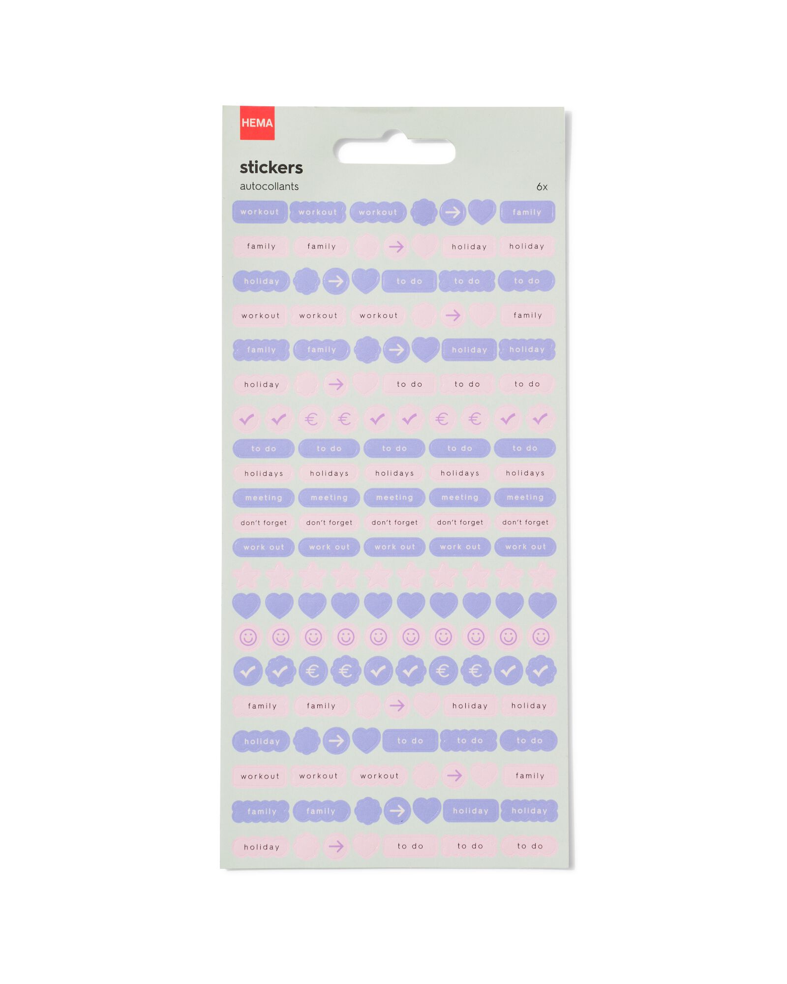 stickervellen voor planner - 6 stuks - 14103714 - HEMA