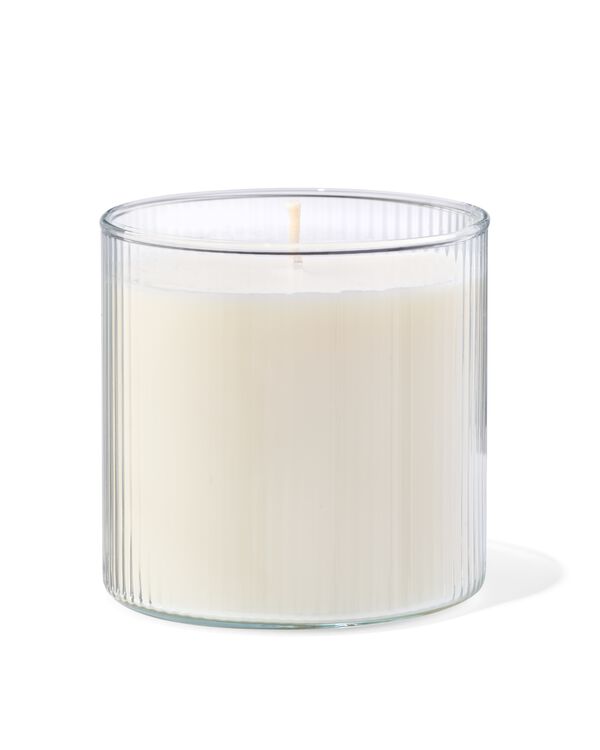 bougie parfum&eacute;e en verre stri&eacute; &Oslash; 10 x 10 lin - 13502387 - HEMA