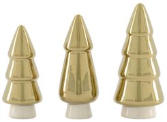 3 sapins de Noël en céramique dorée - 25170100 - HEMA