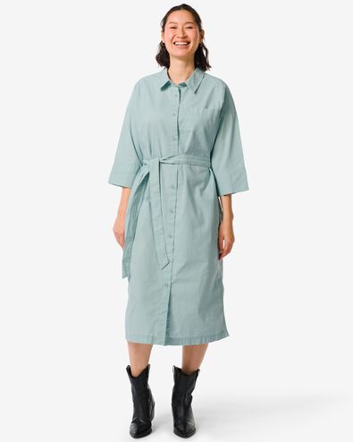 robe chemisier femme Koa avec lin gris XL - 36299734 - HEMA