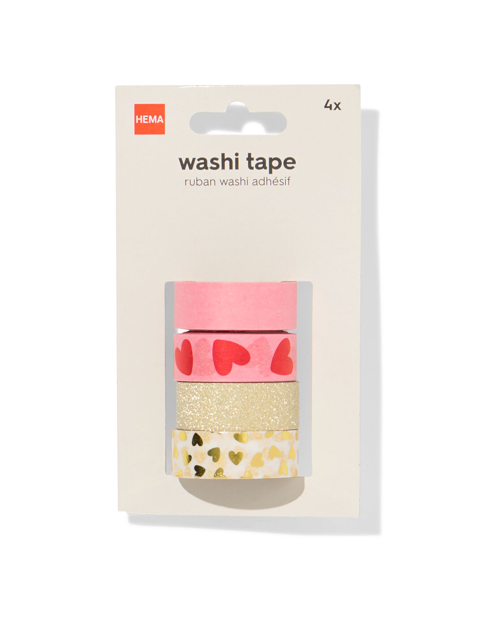 washi tape coeur - 4 pi&egrave;ces - 14793285 - HEMA
