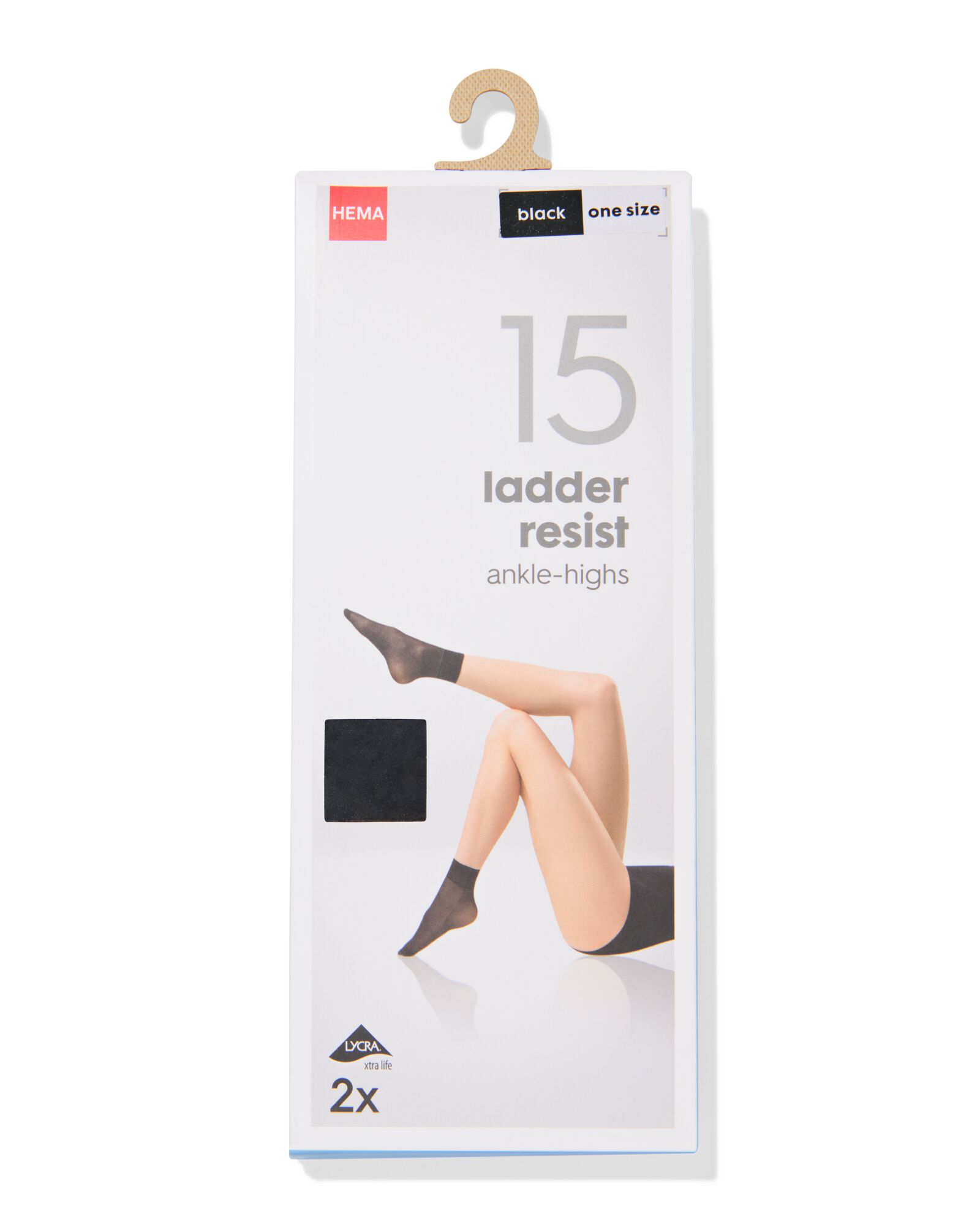 collants chaussettes anti-filage mats 15 deniers - 2 paires noir one size - 4022756 - HEMA