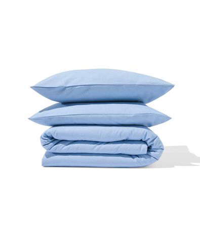 housse de couette 240x200/220cm flanelle &agrave; rayures bleu clair - 5700206 - HEMA