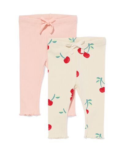 Babyleggings mit Rippenstruktur &ndash; 2 Paar ecru - 33007770ECRU - HEMA