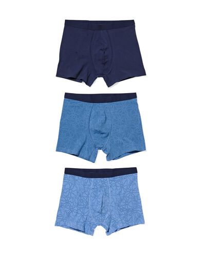 herenboxers bloemen - 3 stuks middenblauw middenblauw - 19190080MIDBLUE - HEMA