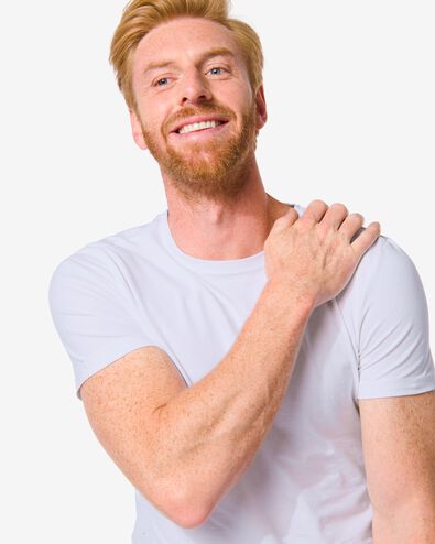 Herren-T-Shirt, Slim Fit, Rundhalsausschnitt, extralang weiß - 1000009961 - HEMA