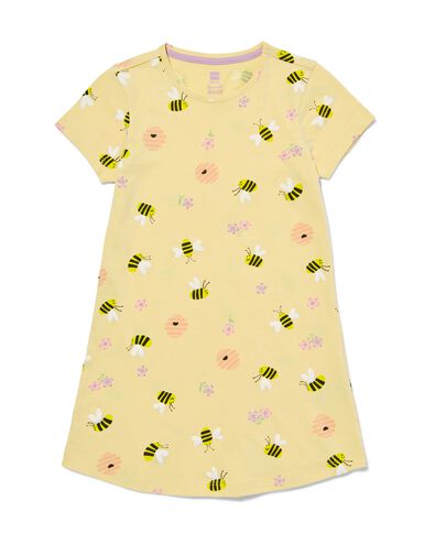 chemise de nuit enfant coton abeilles jaune 122/128 - 23041683 - HEMA