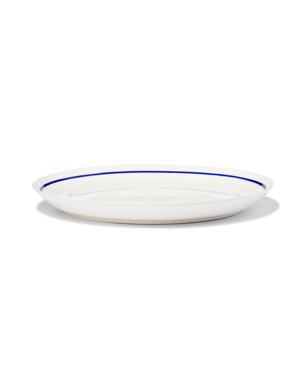 Fr&uuml;hst&uuml;cksteller, &Oslash; 21 cm, Kombigeschirr, New Bone China, wei&szlig;-blau - 9650006 - HEMA
