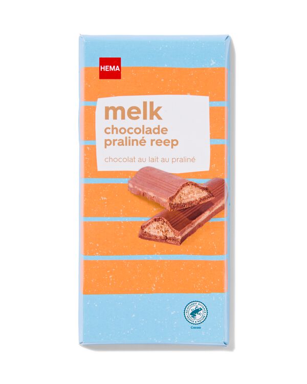 chocoladereep melk pralin&eacute; 200gram - 10350046 - HEMA
