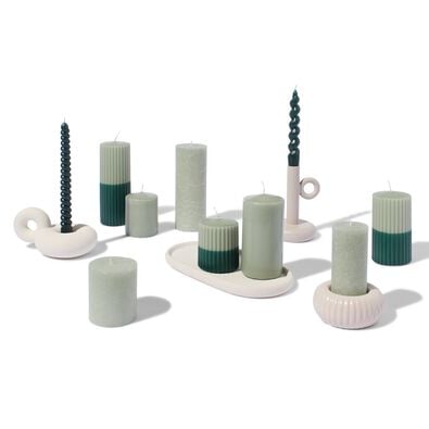 bougie torsadée LED avec cire Ø2.3x28.3 vert clair - 13550050 - HEMA