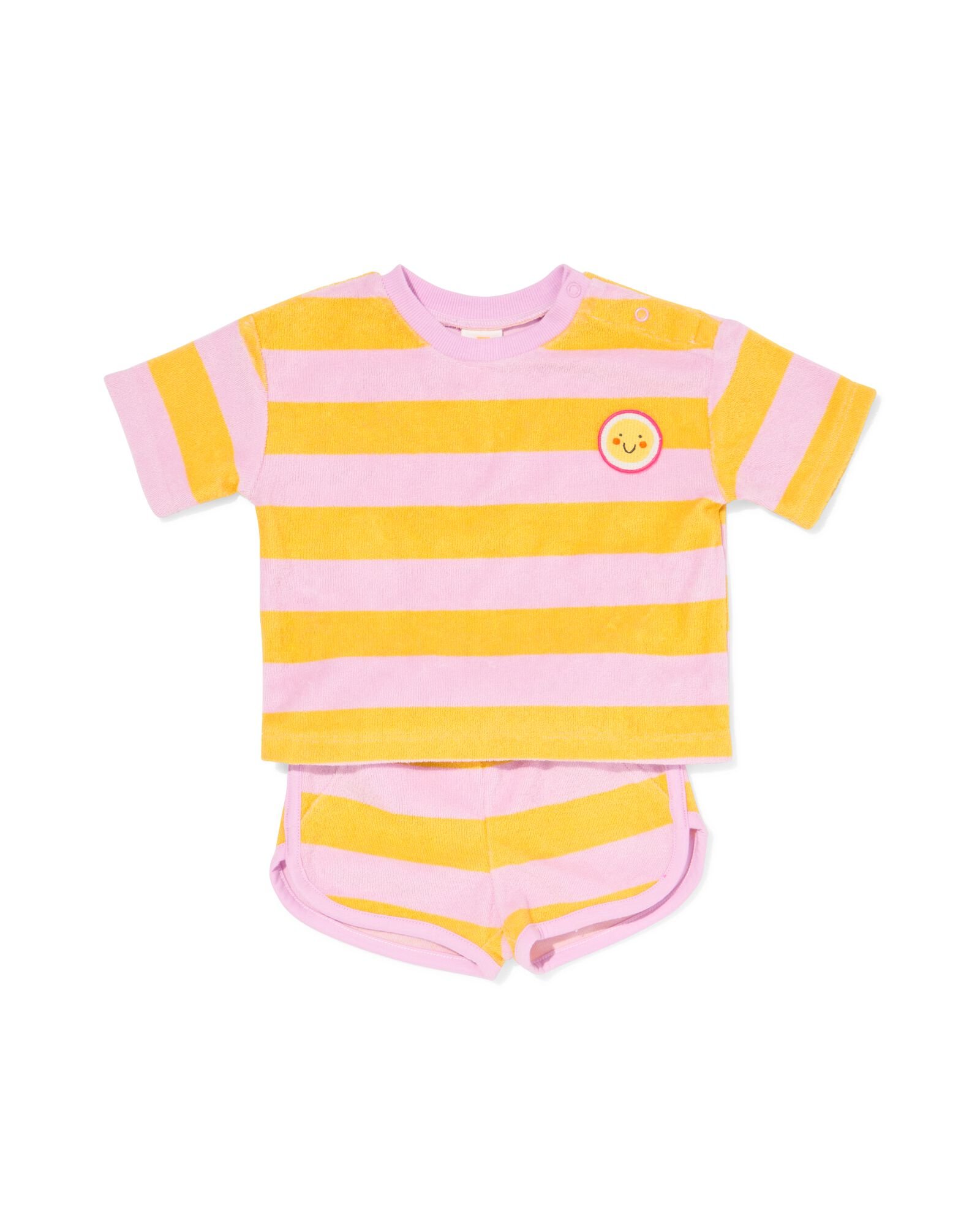 babykledingset comfy fit badstof strepen paars paars - 33029580PURPLE - HEMA