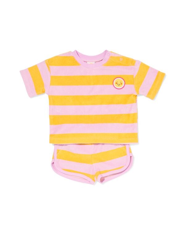 babykledingset comfy fit badstof strepen paars paars - 33029580PURPLE - HEMA