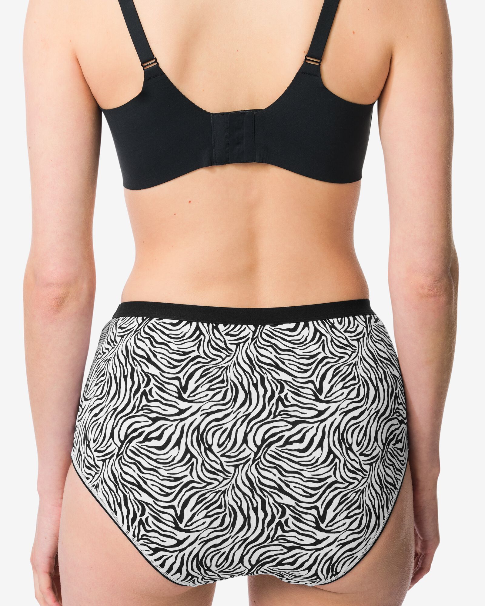 culottes taille haute femme coton animal - lot de 2 noir noir - 19602044BLACK - HEMA