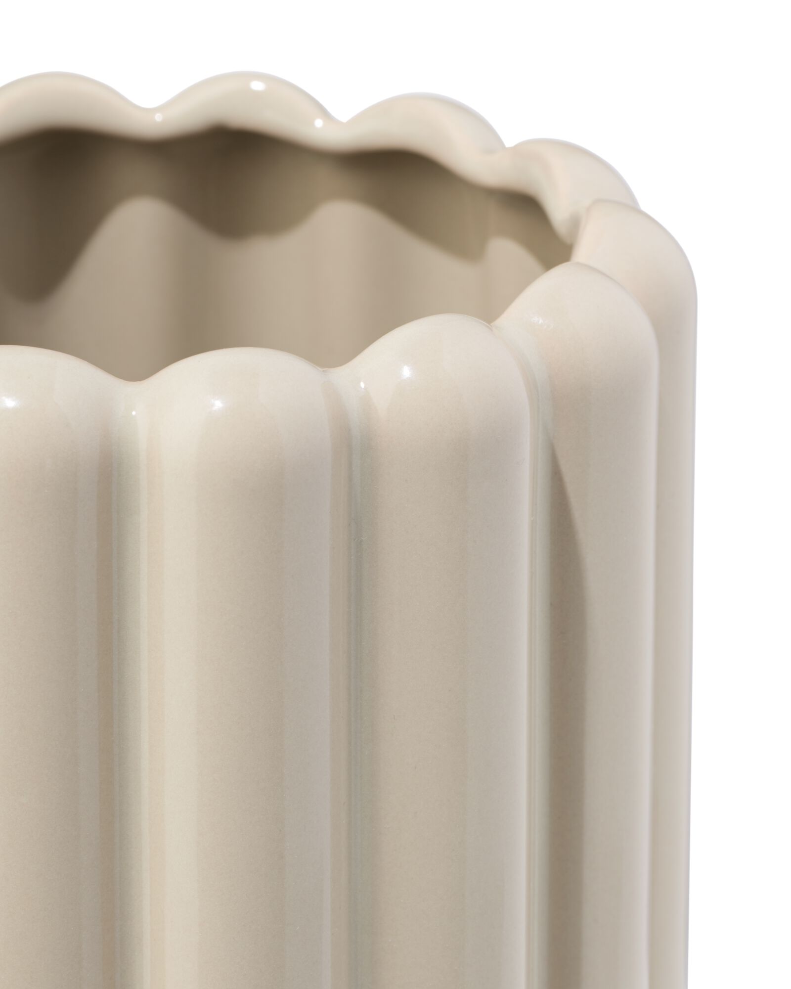 Vase 28 cm, Keramik, gerippt, grau - 13325003 - HEMA