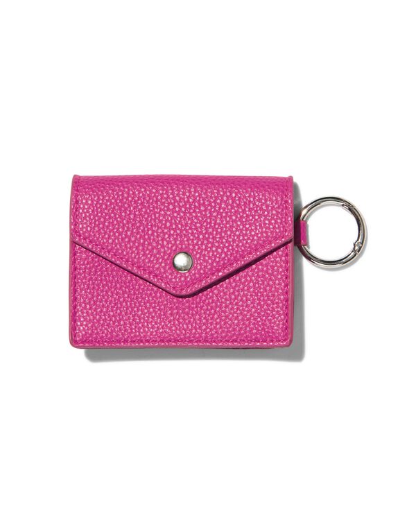 Portemonnaie, Druckknopf, Schlüsselanhänger, rosa, 8 x 10 cm - 18110009 - HEMA