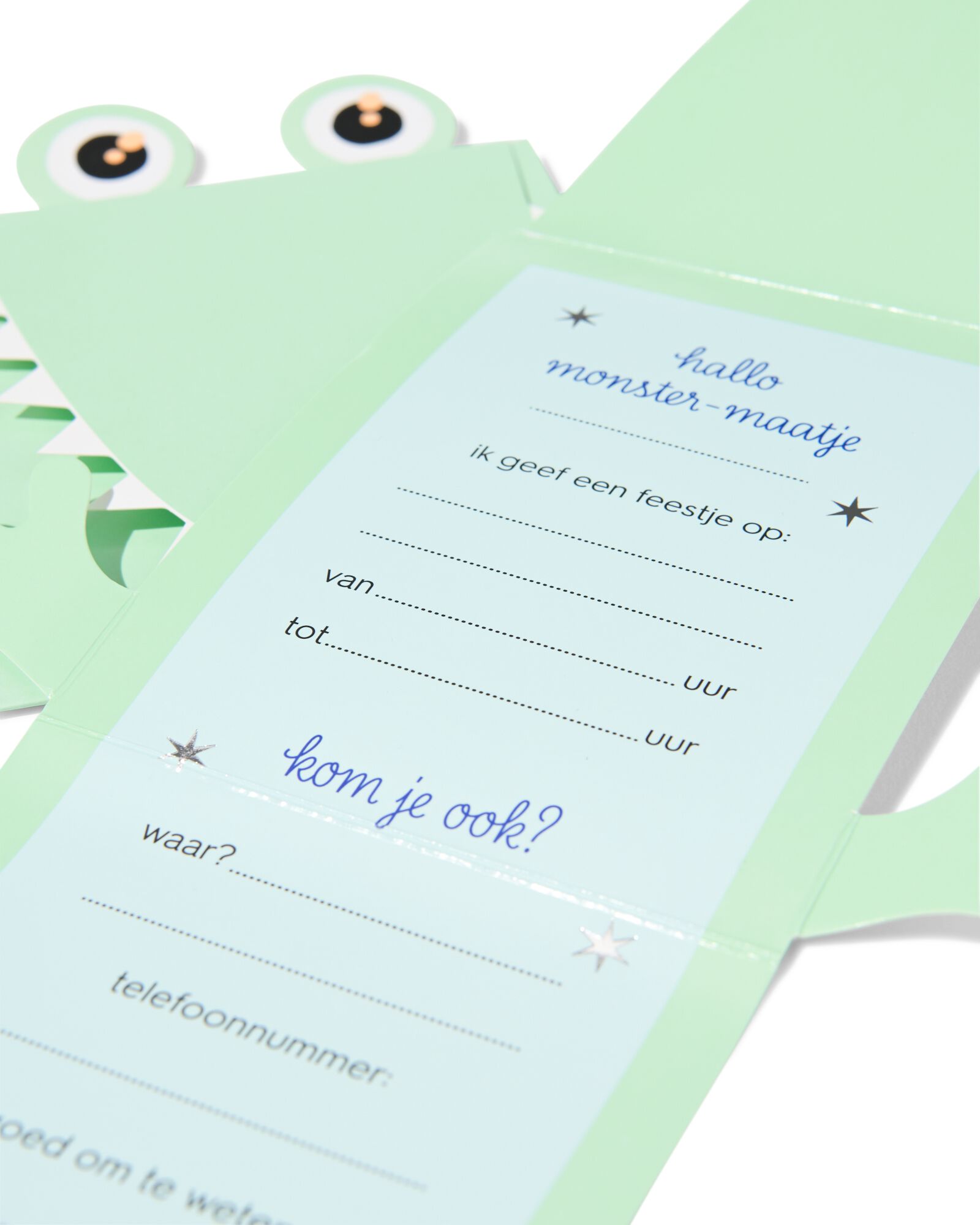 cartes d'invitation monstres - 8 pi&egrave;ces - 14250394 - HEMA