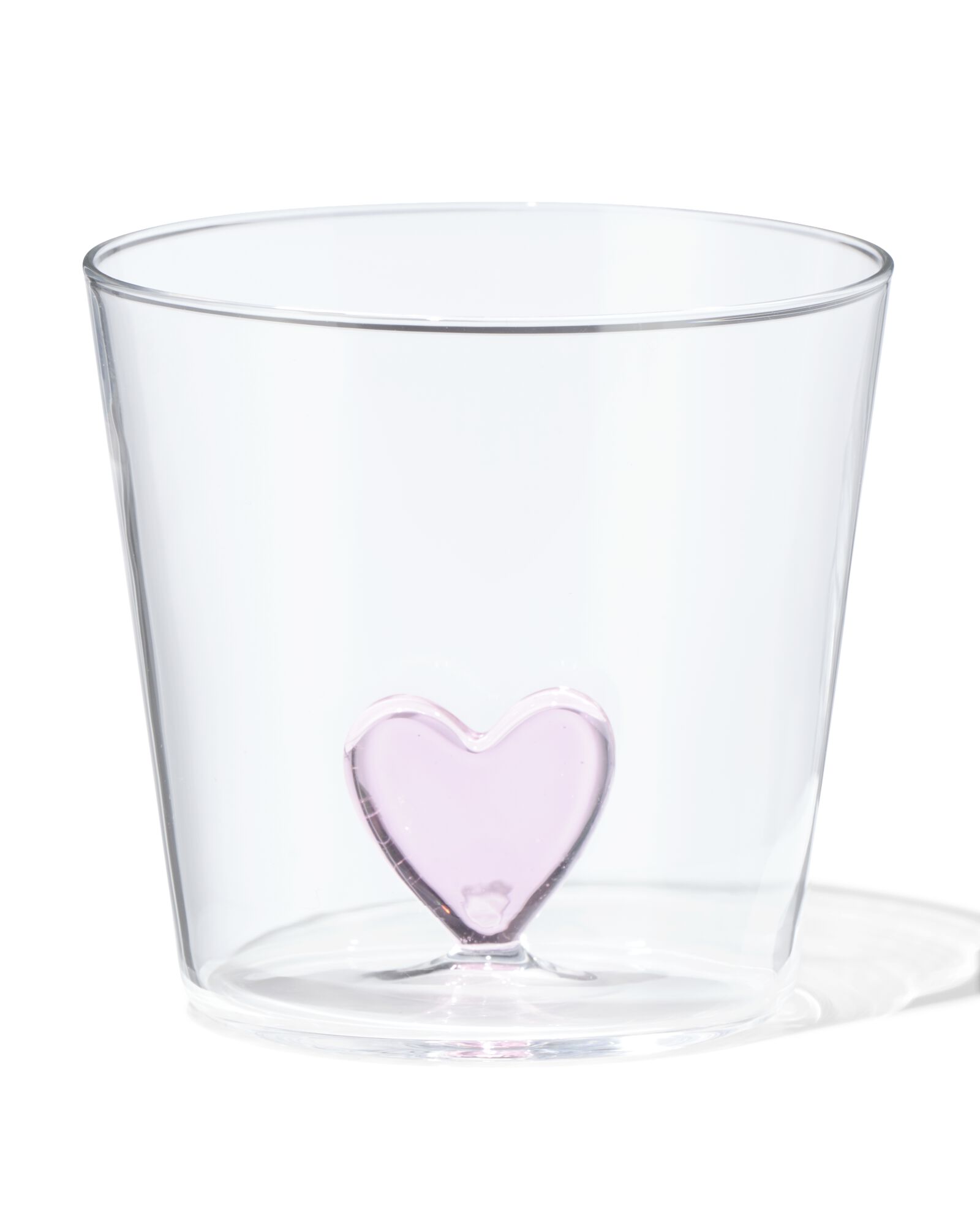 verre &agrave; eau ⌀8,5x8 cm verre amour petit c&oelig;ur dans le fond  - 60800113 - HEMA