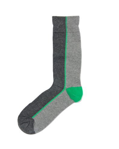 heren sokken met katoen kleurblokken grijsmelange 39/42 - 4102621 - HEMA