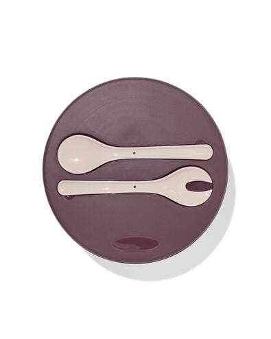 saladeschaal ⌀28x10cm inclusief bestek roze - 41822251 - HEMA
