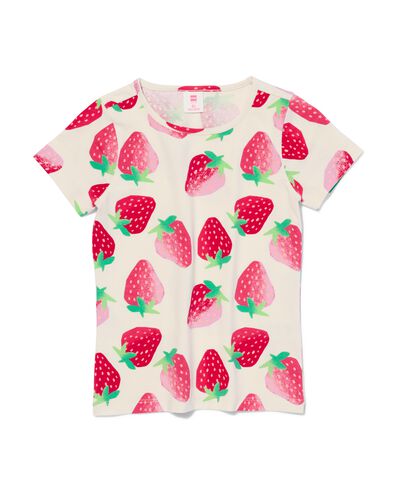 Kinder-T-Shirt, Erdbeeren pfirsich 158/164 - 30864163 - HEMA